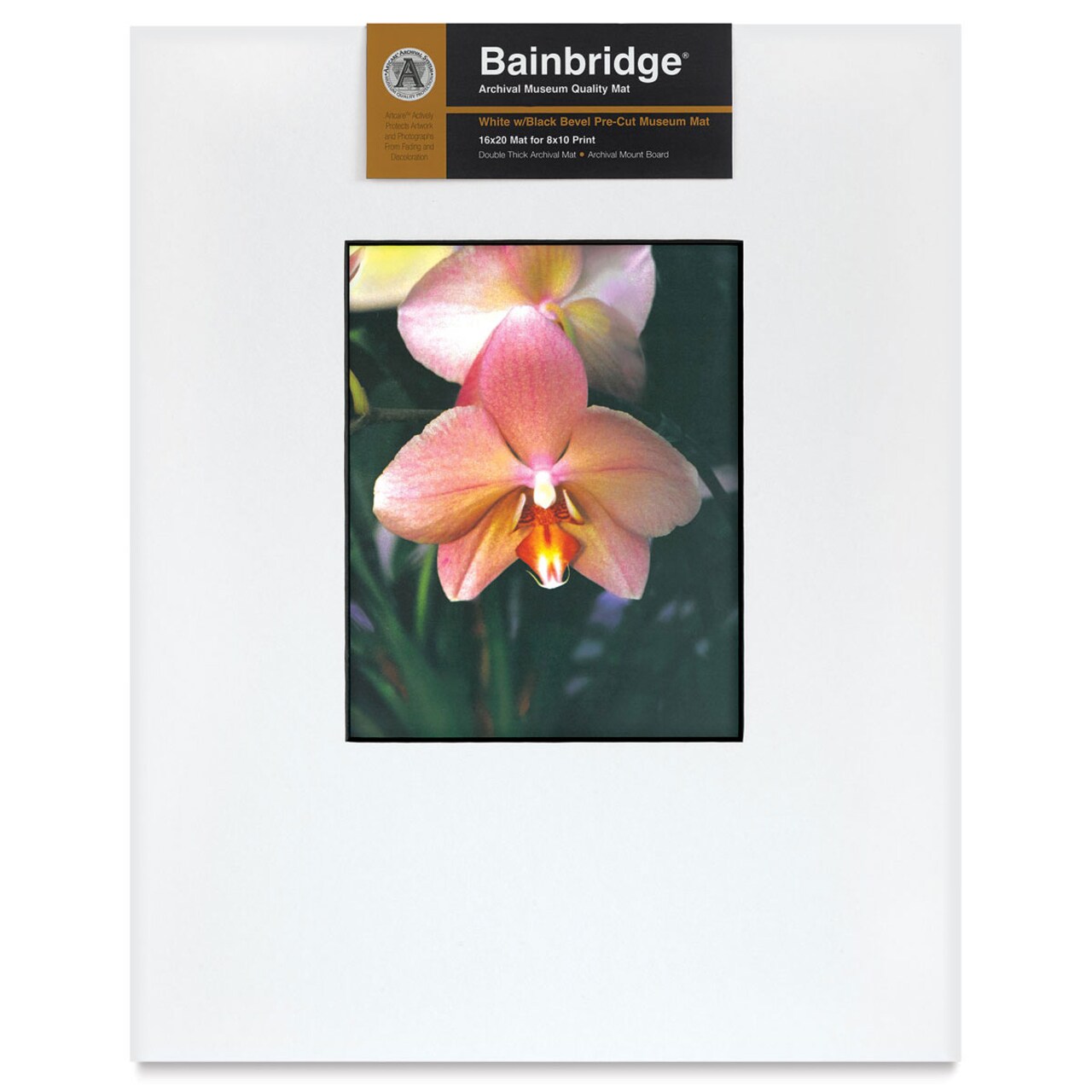 Bainbridge Artcare Museum Gallery Mat White with Black Core